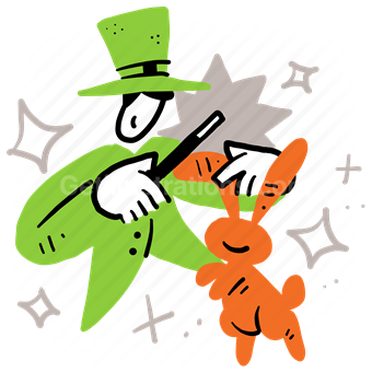 magic, magician, hat, rabbit, bunny, trick, show